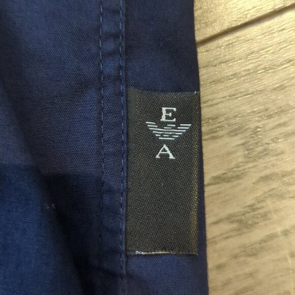 Men's Emporio Armani Dark Blue Casual Dress Shirt - Size L Great Condition - Picture 4 of 8